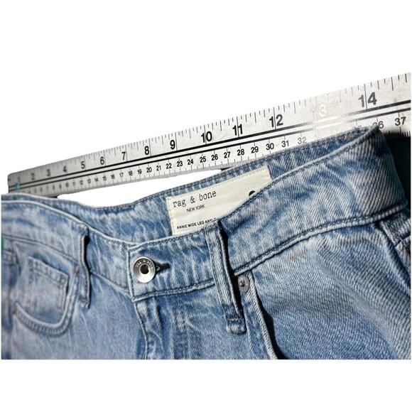 NWT Rag & Bone Jeans Womens 28 Blue Denim Annie Wide Leg Ankle USA Made $248 - Picture 5 of 16
